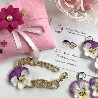 2 Viola Del Pensiero In Gioielli Floreali Artigianali